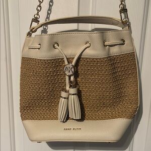 Anne Klein Cream and Tan Shoulder Bag